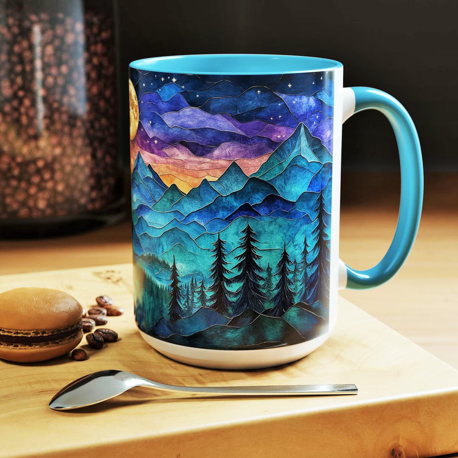 Stained Glass Abstract Mountain Mug