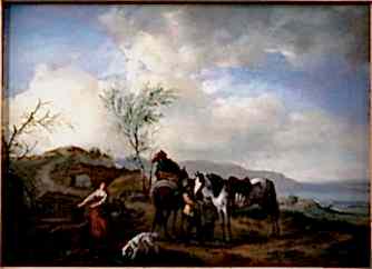 Two Horsemen near a Fountain