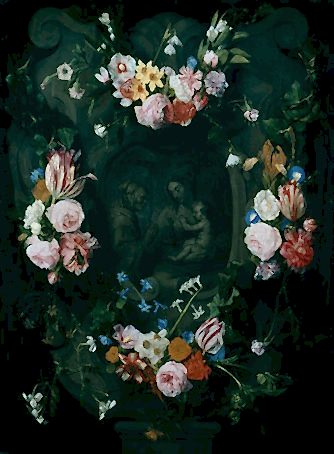 Cartouche with the Virgin and Child and Saint Anne