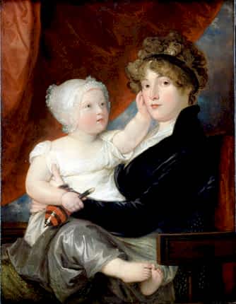 Mrs Benjamin West II with her son Benjamin West III