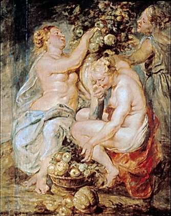 Three Nymphs with a Cornucopia 