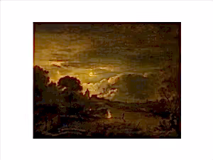 River Scene by Moonlight