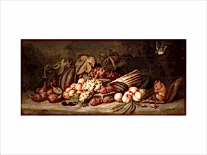 Still Life with Fruit and a Squirrel