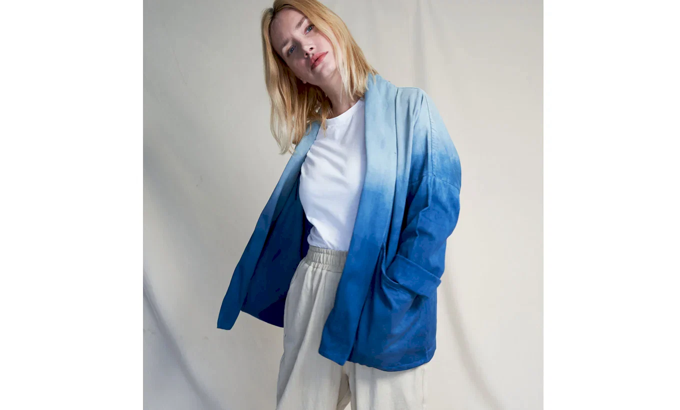 Dip Dyed Organic Denim Studio Jacket