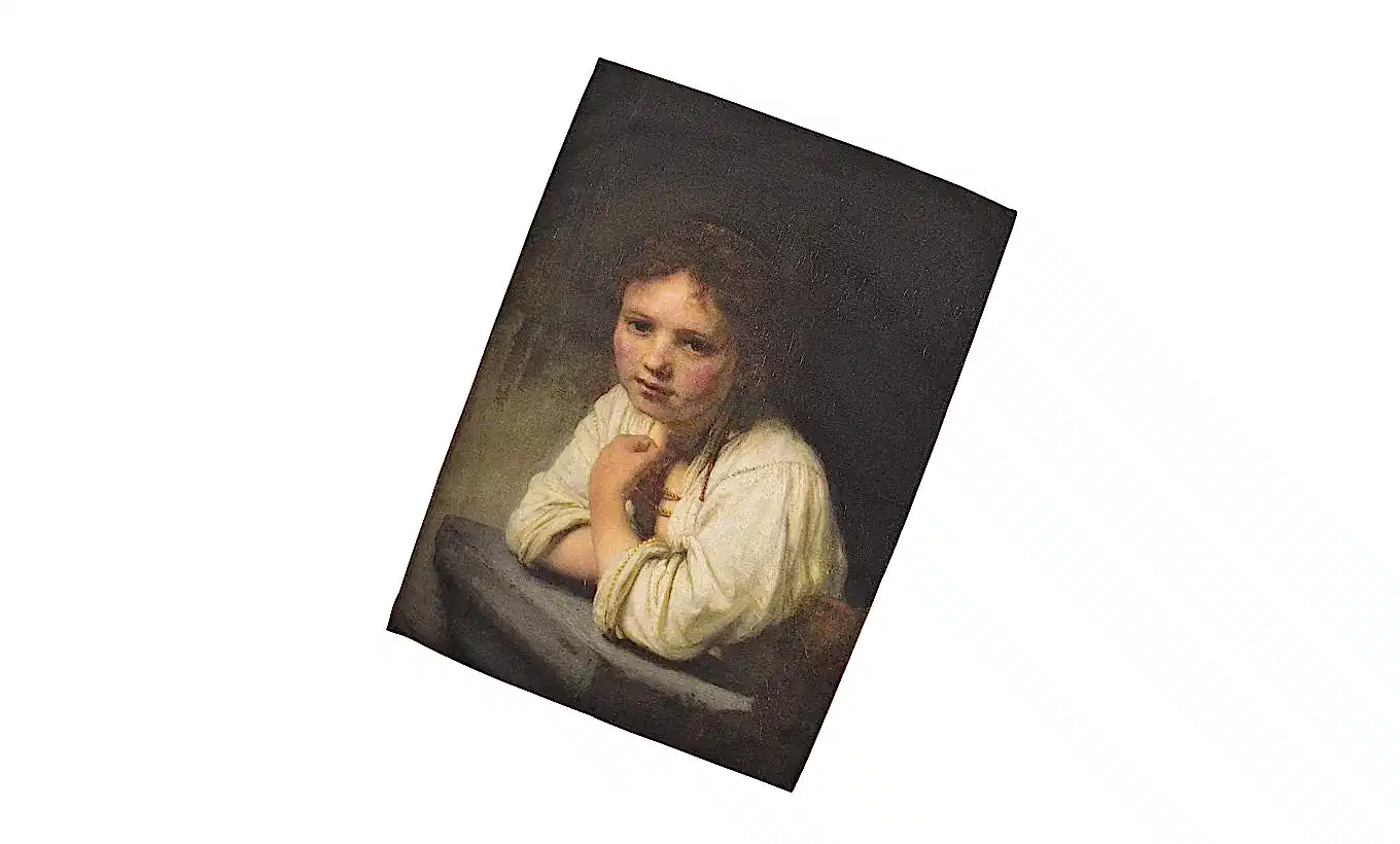 Girl at a Window Tea Towel